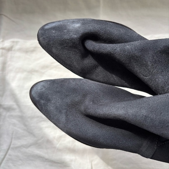 Free People Charm Double-V Ankle Bootie in Navy Suede‎ - Picture 6 of 8